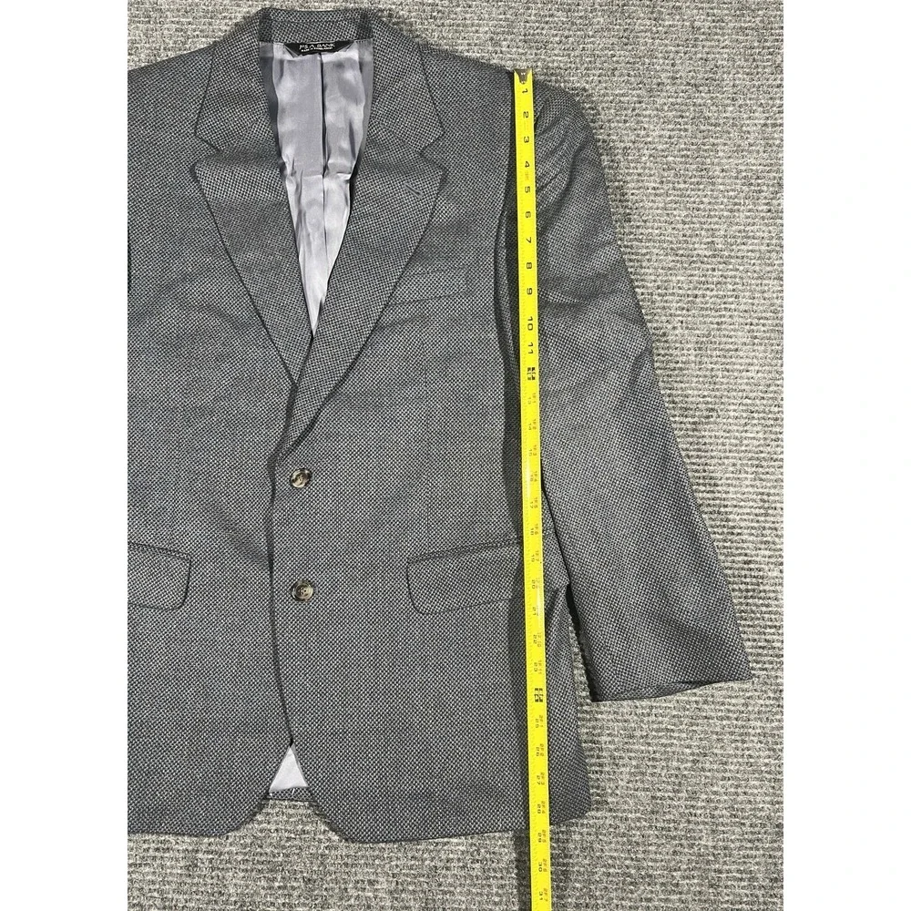 Jos. A. Bank Gray Tweed Silk Wool Blazer 42S Regular Fit 2-Button Notch